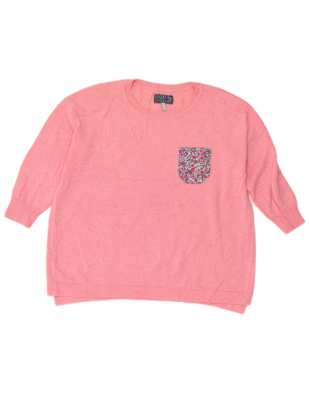 Joules Damen-Pullover, übergroß, Rundhalsausschnitt, Gr. 14, Größe L, Rosa, Polyamid