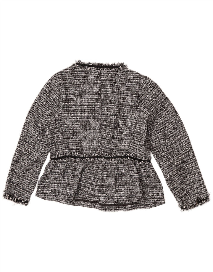 Offene Blazerjacke für Damen von Zara, UK 14, Mittelgrau geflecktes Polyester