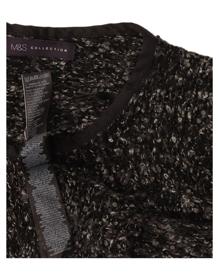 Marks & Spencer Damen-Cardigan-Pullover UK 12 Mittelgrau geflecktes Acryl