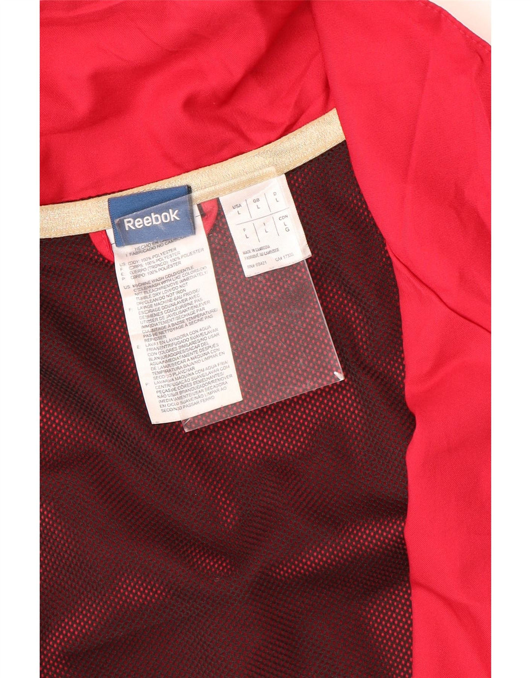 Reebok Damen-Trainingsanzug-Top-Jacke, UK 16, groß, rosafarbenes Farbblock-Polyester