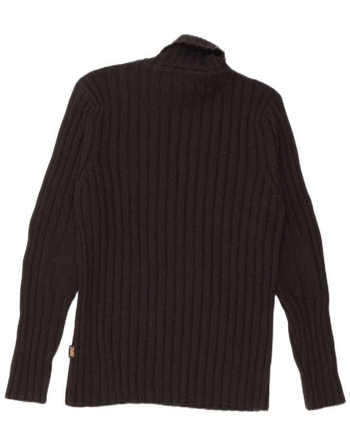 Rollkragenpullover für Herren von Rifle, Größe S, schwarze Merinowolle