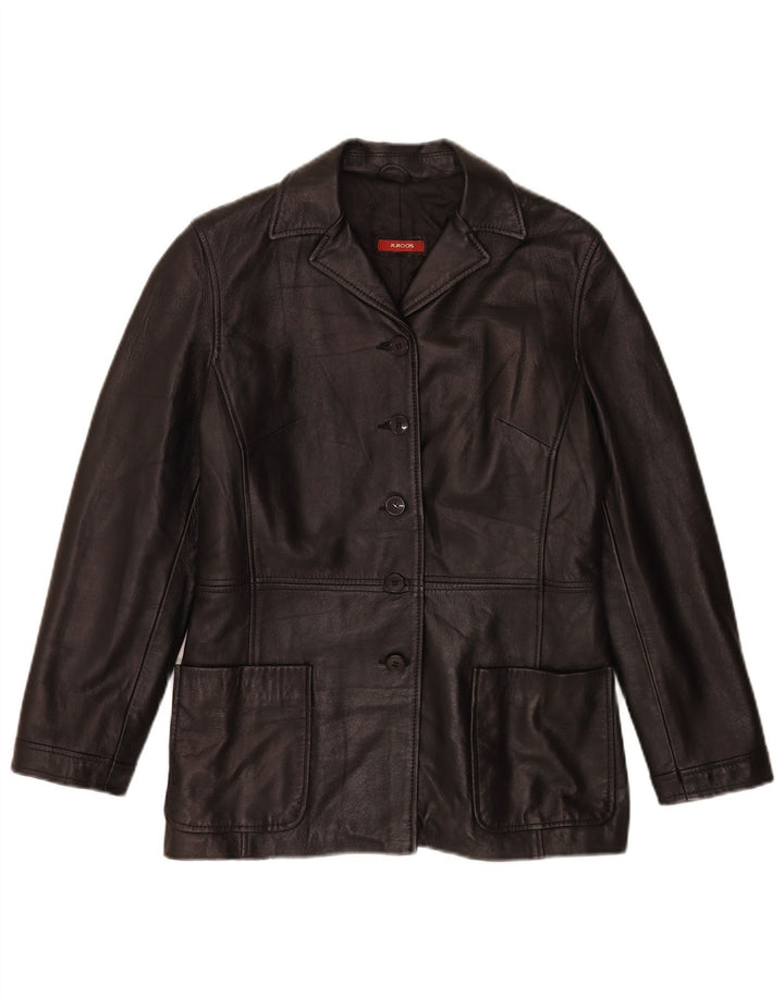 Vintage Damen Lederjacke IT 42 Mittelschwarzes Leder
