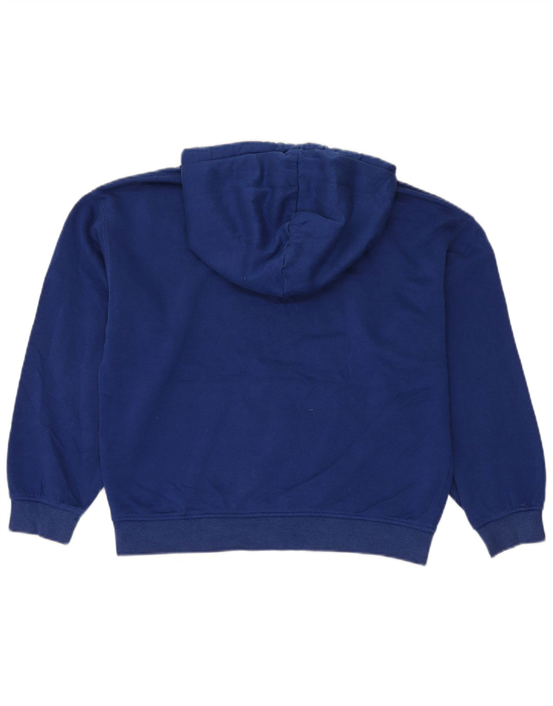 Zara Damen Übergroßer Kapuzenpullover UK 14 Mittelblaue Baumwolle