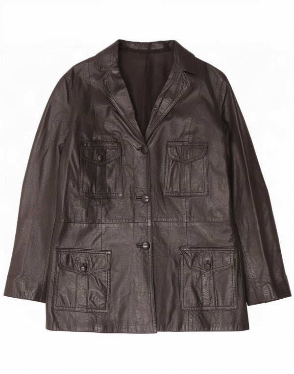 Maxime Damen Lederjacke UK 14 Medium Schwarz