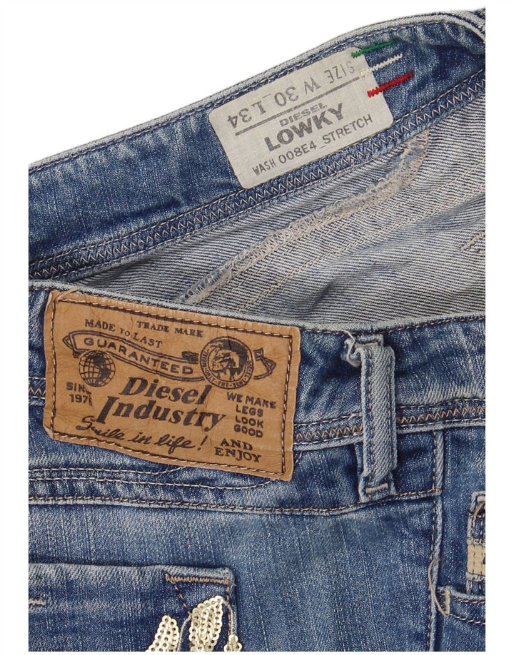 Diesel Damen Lowky Straight Jeans W30 L29 Blaue Baumwolle