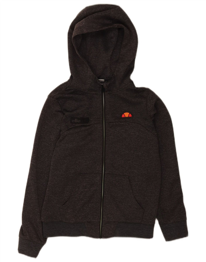 Ellesse Jungen-Kapuzenpullover mit normaler Passform und Reißverschluss, 9–10 Jahre, mittelgrau meliert