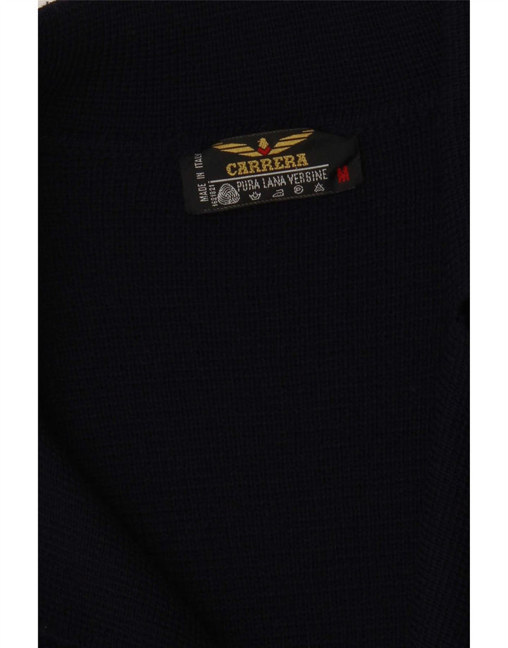 Carrera Herren-Strickjacke, zweireihig, mittelblau, Schurwolle