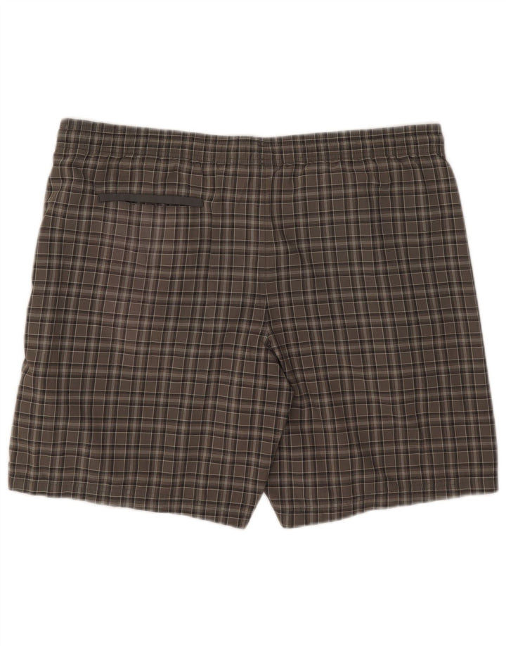 Adidas Herren-Badeshorts, groß, grau kariert, Polyester