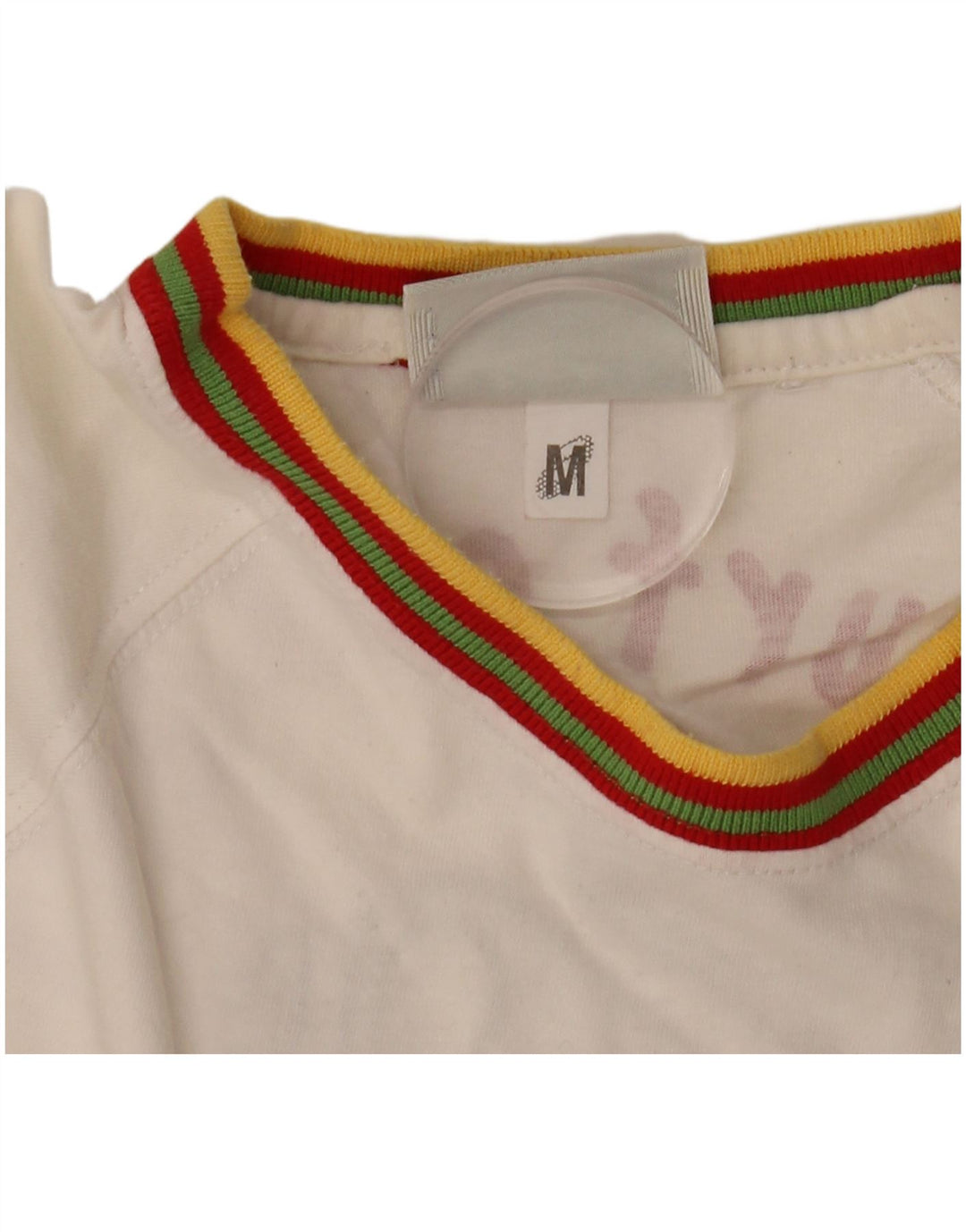 Asics Herren Montego Bay Graphic T-Shirt Top Medium Off White Gestreifte Baumwolle