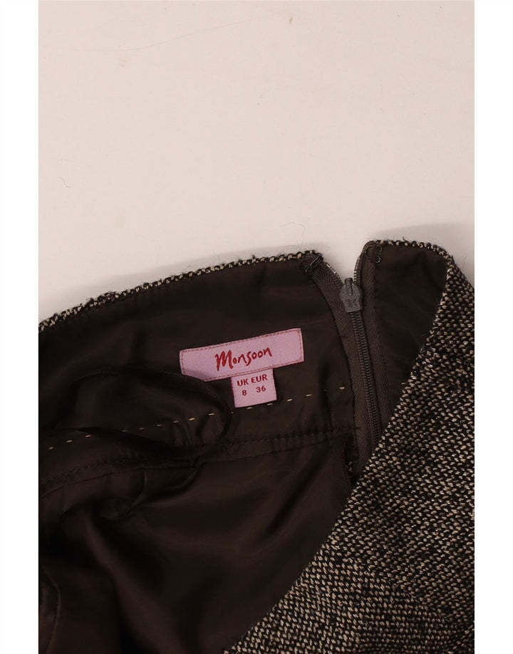 Monsoon Damen Bleistiftrock UK 8 Small W30 Grau meliert