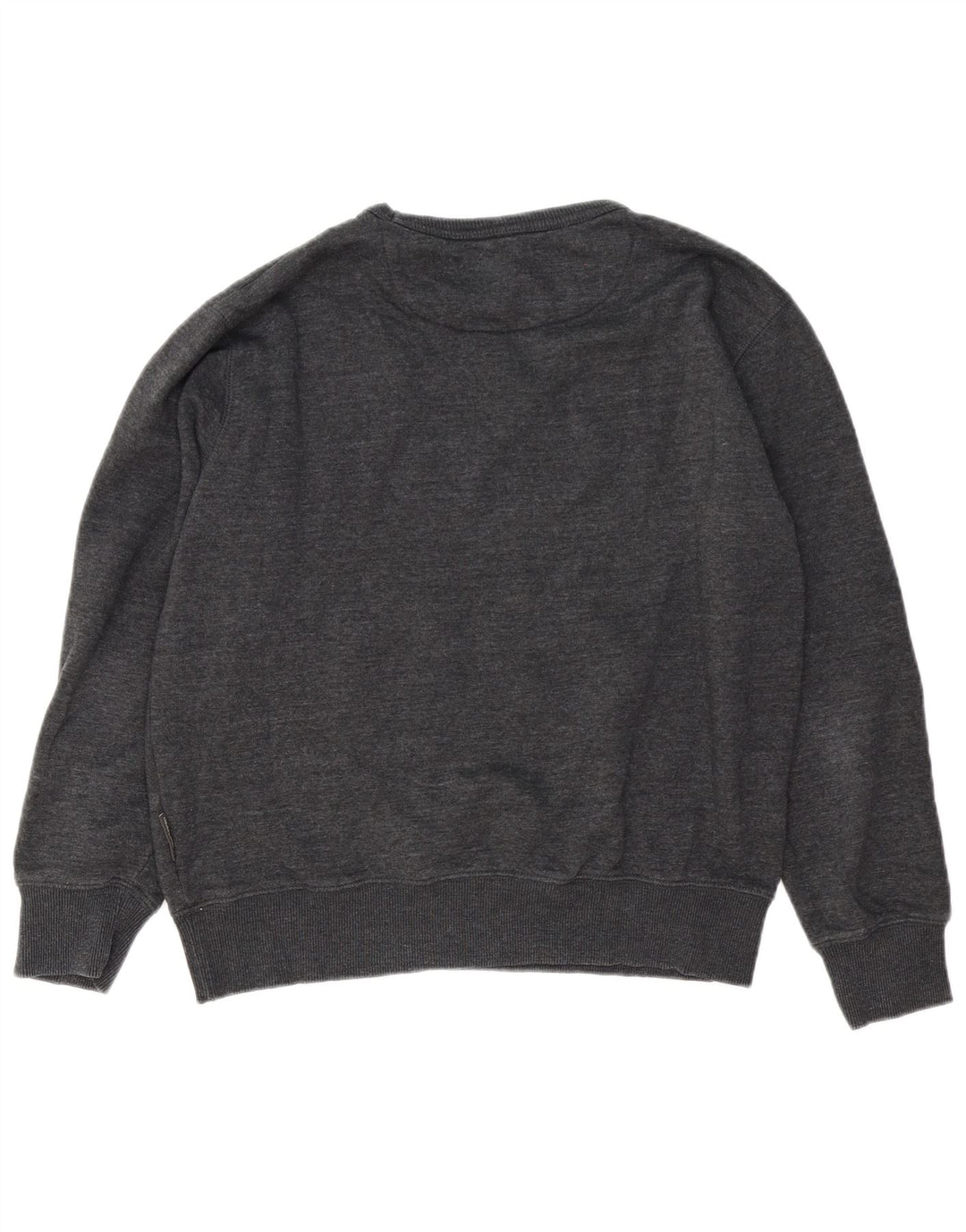 French Connection Herren-Sweatshirt-Pullover, groß, graue Baumwolle