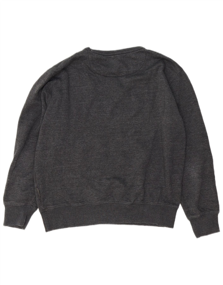 French Connection Herren-Sweatshirt-Pullover, groß, graue Baumwolle