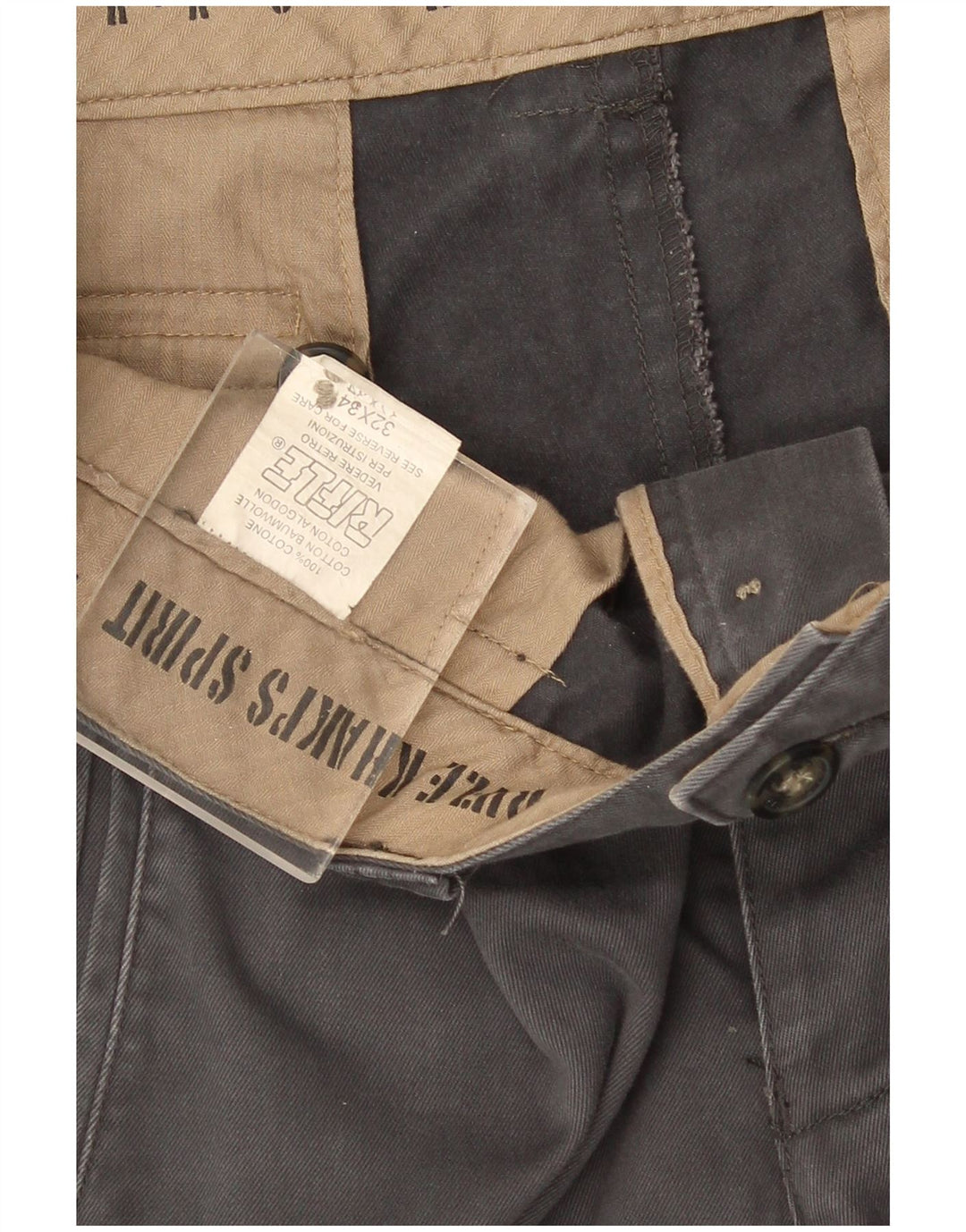 Rifle Gerade Herren-Cargohose W32 L34 Graue Baumwolle
