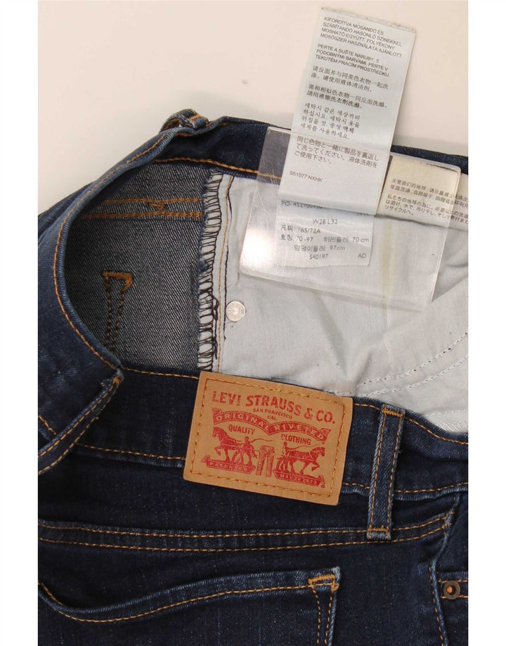 Levi's Damen 714 Straight Jeans W28 L27 Blaue Baumwolle