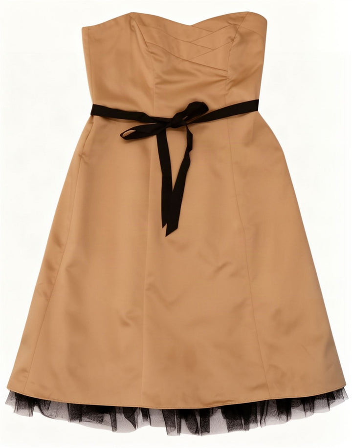 Principles Trägerloses Damenkleid UK 14 Large Gold Colourblock Polyester