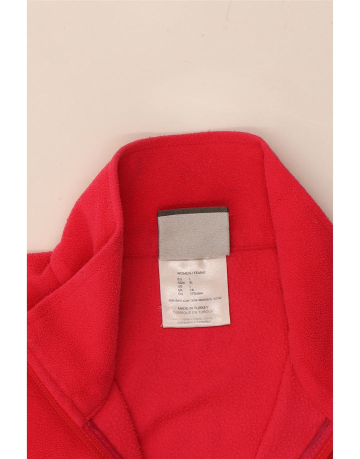 JACK WOLFSKIN Womens Zip Neck Fleece Jumper UK 16 Large Pink Polyester Vintage Jack Wolfskin and Second-Hand Jack Wolfskin from Messina Hembry 