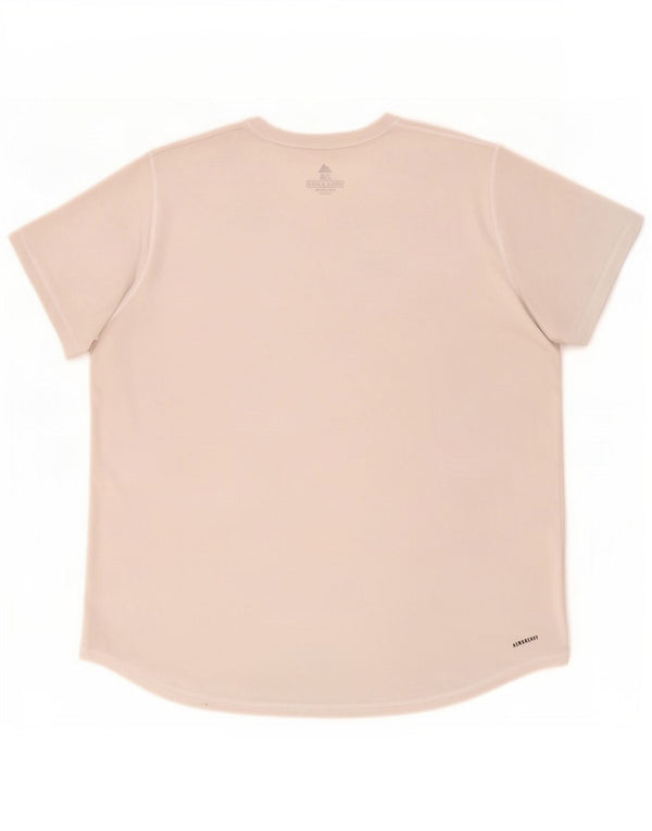 Adidas Damen Aeroready Graphic T-Shirt Top UK 24/26 2XL Grau Polyester