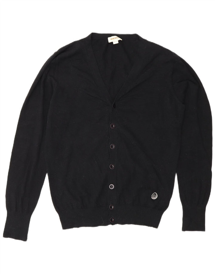 Diesel Herren-Strickjacke, groß, aus schwarzer Baumwolle