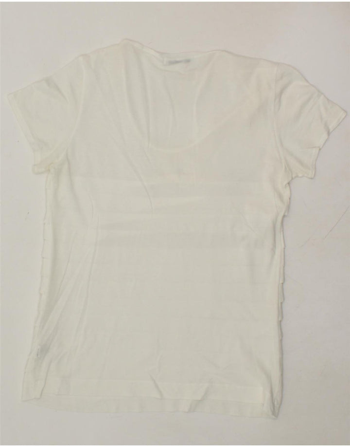 LACOSTE Womens T-Shirt Top Size 42 Large White Cotton Vintage Lacoste and Second-Hand Lacoste from Messina Hembry 