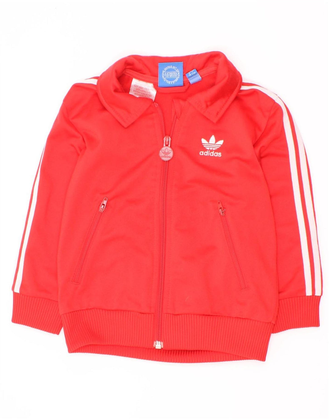 Adidas Jungen Grafik-Trainingsanzug-Top-Jacke, 2–3 Jahre, rotes Polyester