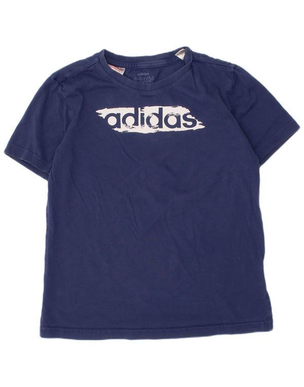 Adidas Jungen T-Shirt mit Grafik, Marineblau, Baumwolle, 8–9 Jahre
