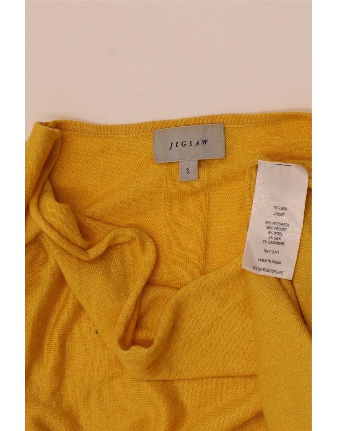 Jigsaw Damen Top Langarm UK 10 Small Gelb Polyamid