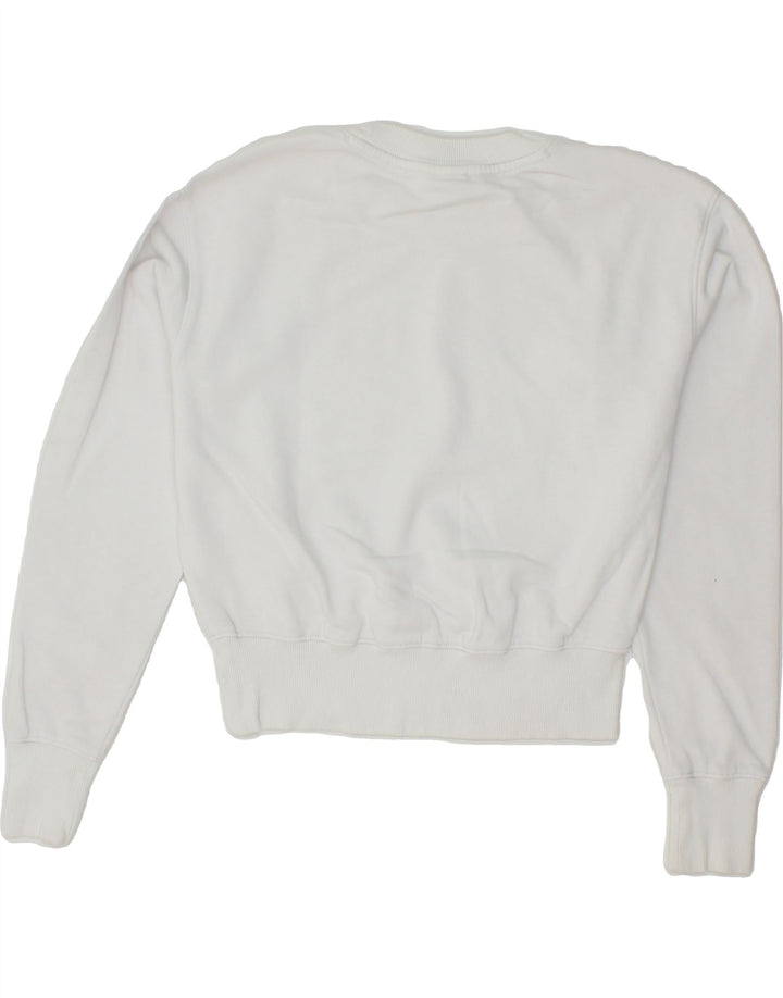 CHAMPION Womens Oversized Graphic Sweatshirt Jumper UK 10 Small White Vintage Champion and Second-Hand Champion from Messina Hembry 