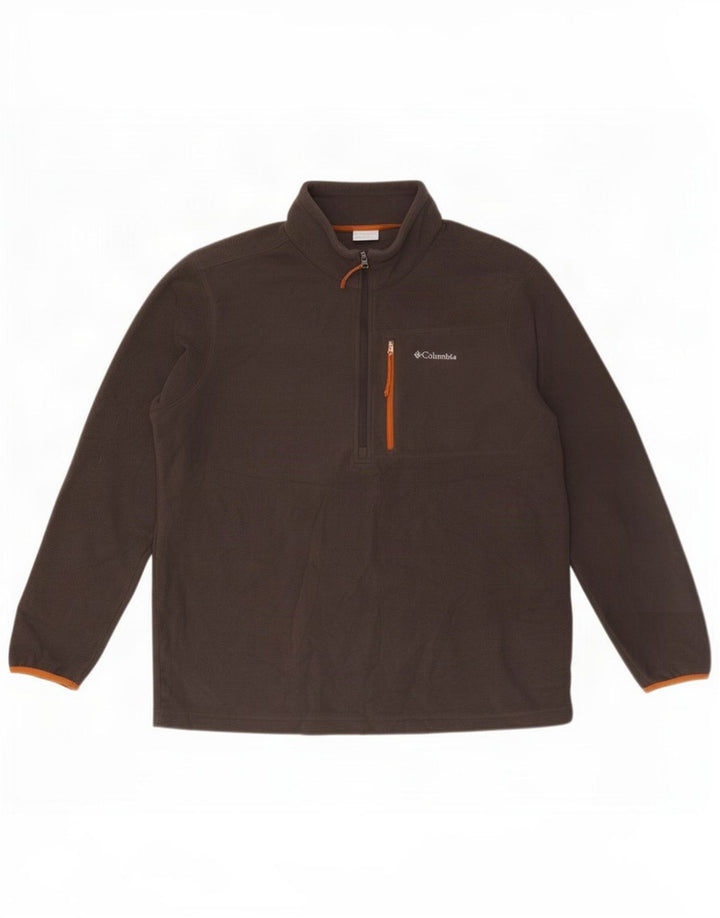 Columbia Herren-Fleecepullover mit Reißverschluss, XL, graues Polyester