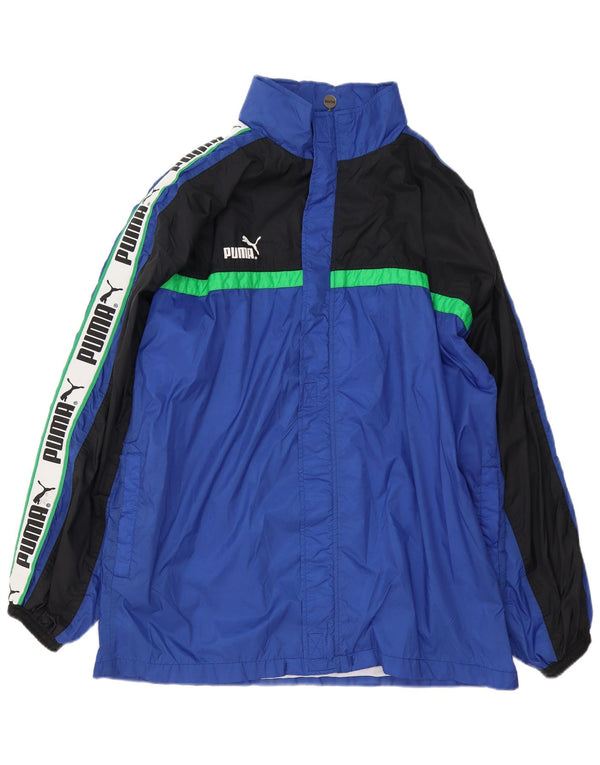 Puma Herren Graphic Loose Fit Regenjacke UK 42 XL Blau Colourblock Polyamid
