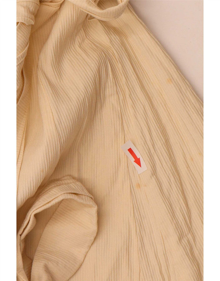 Zara Damen A-Linien-Kleid UK 12 Mittelgelbe Baumwolle