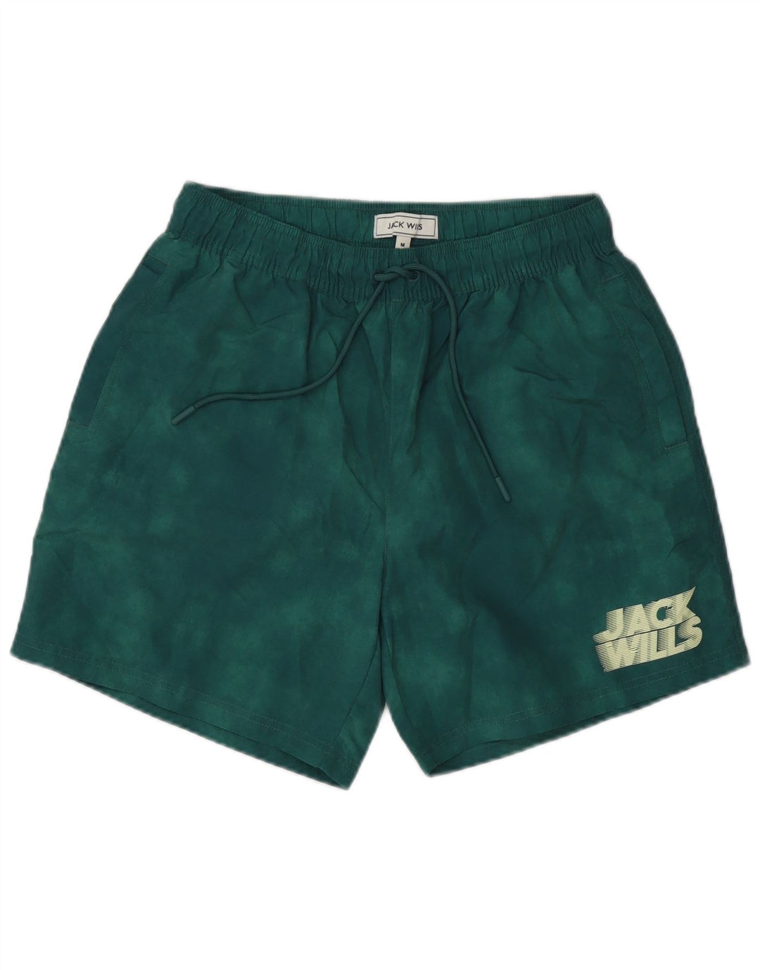 Jack Wills Herren-Badeshorts aus mittelgrünem Batik-Polyester