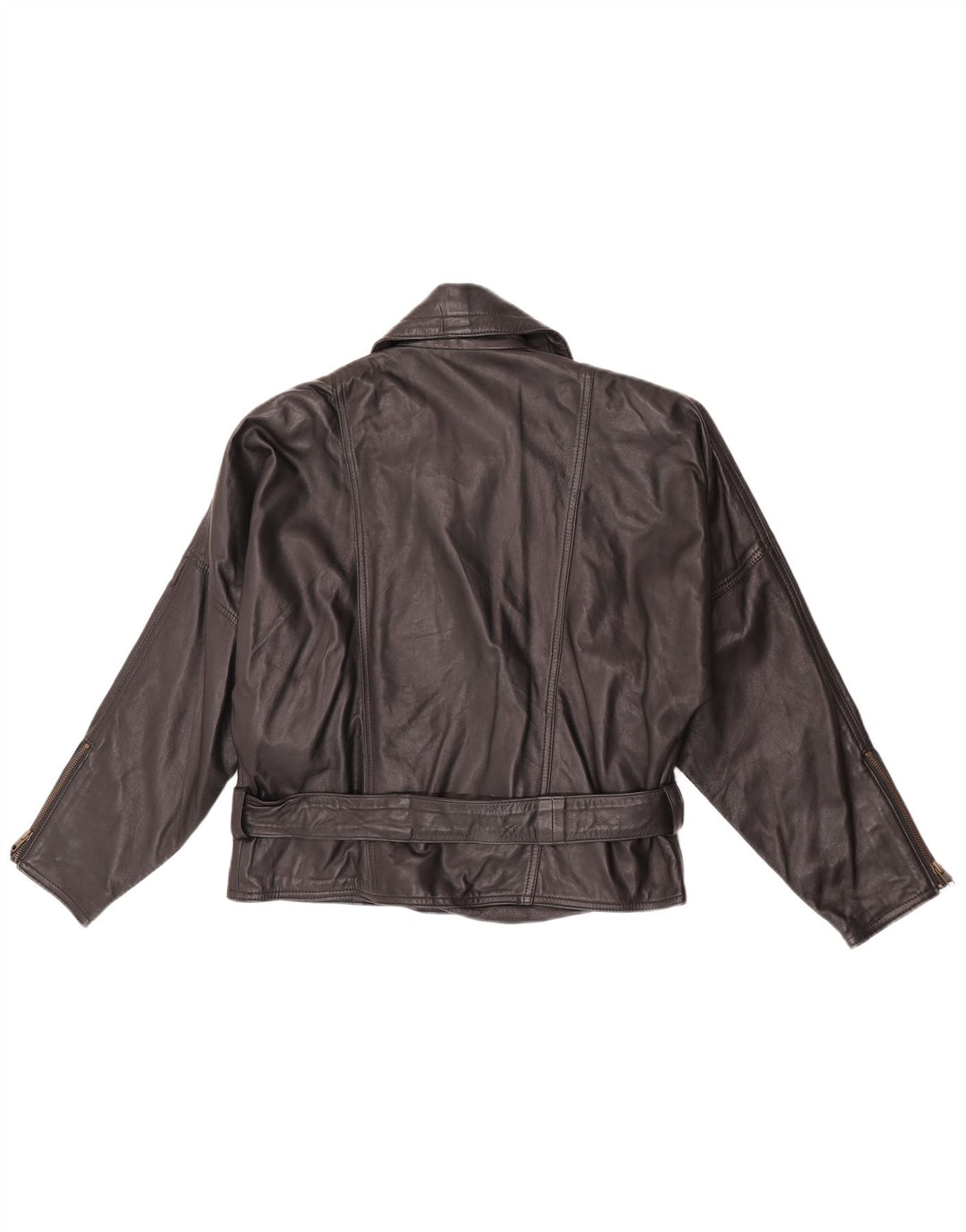 Vintage Damen Biker Lederjacke EU 38 Mittelschwarzes Leder