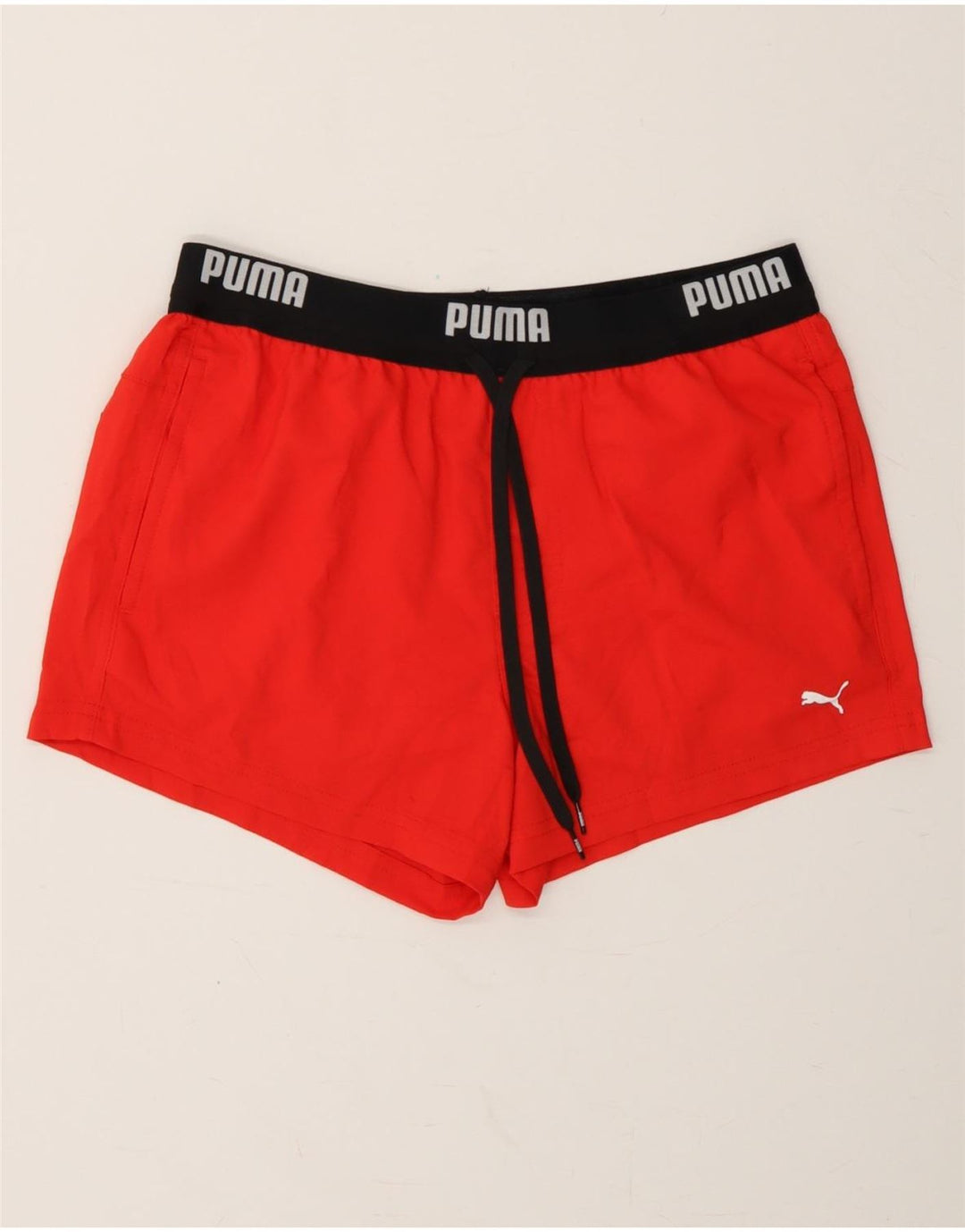 PUMA Mens Graphic Swimming Shorts Small Red Colourblock Polyester Vintage Puma and Second-Hand Puma from Messina Hembry 