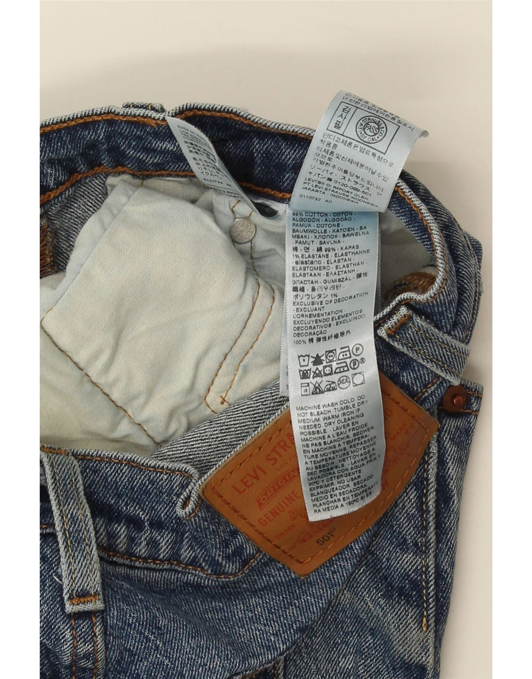 Levi's Herren 501 Straight Jeans W27 L30 Blaue Baumwolle