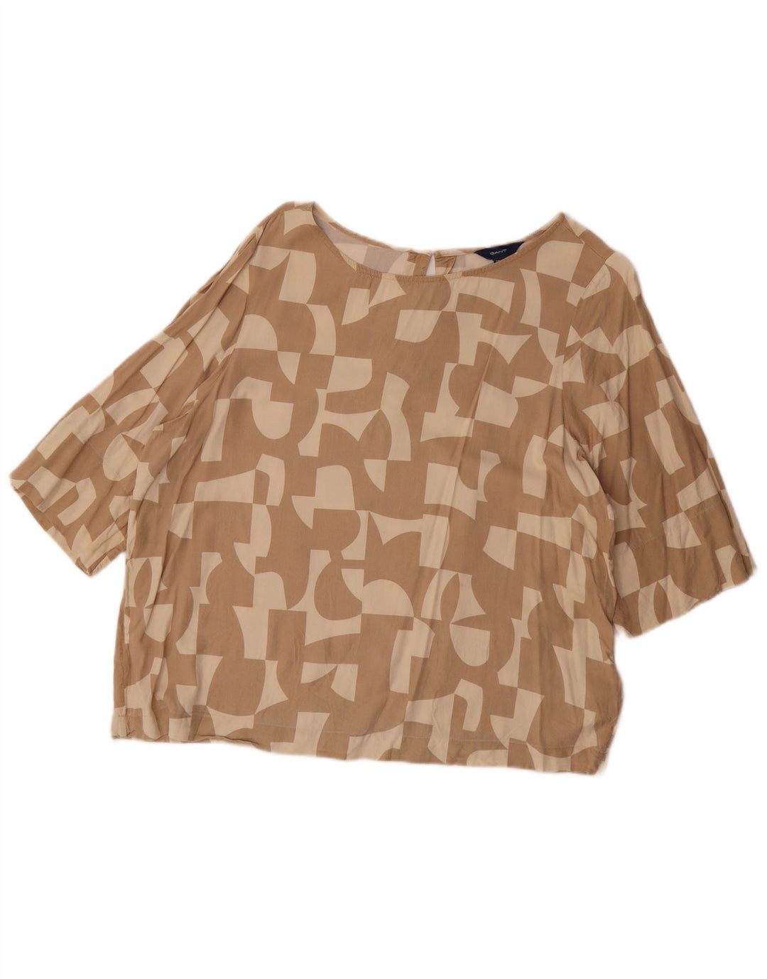 Gant Damen-Blusenoberteil in Übergröße, Gr. 8, Beige, geometrische Viskose
