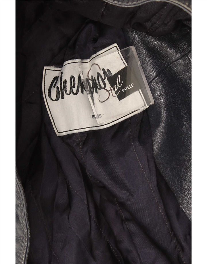 Chevignon Damen Lederjacke UK 16 Large Marineblau