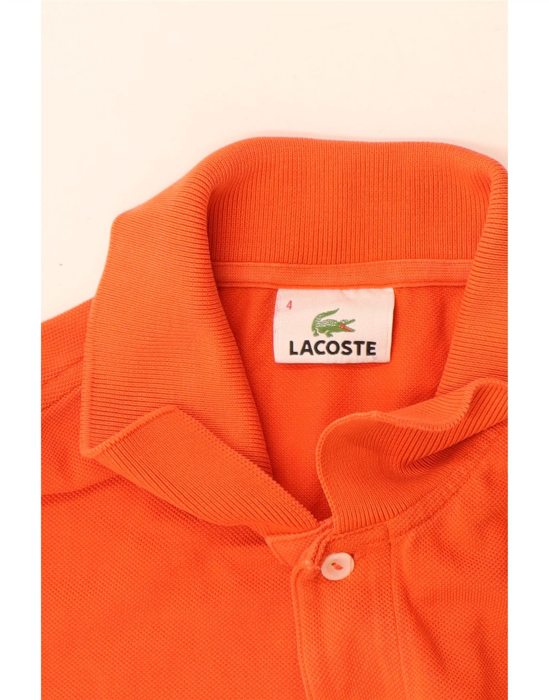 Lacoste Herren-Poloshirt, Größe 4, mittelorange Baumwolle