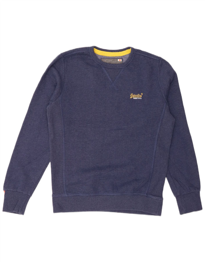 Superdry Herren-Sweatshirt-Pullover, große blaue Baumwolle