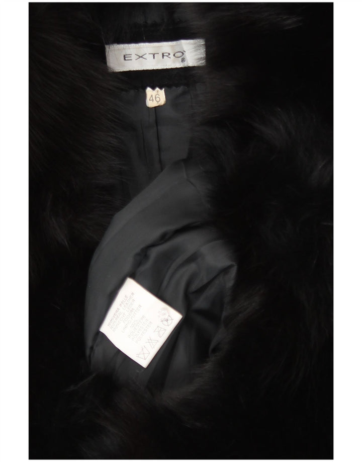 Vintage Damen Wildledermantel IT 46 Großes schwarzes Leder