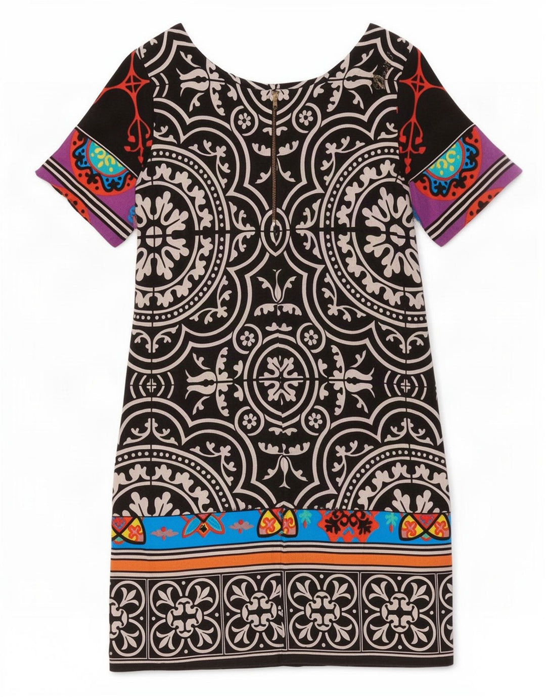 Desigual Damen Etuikleid EU 36 Kleine mehrfarbige Paisley-Viskose