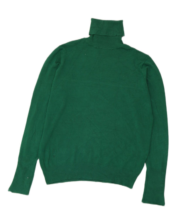 Zara Damen-Pullover mit Rollkragen, UK 12, mittelgrüne Viskose