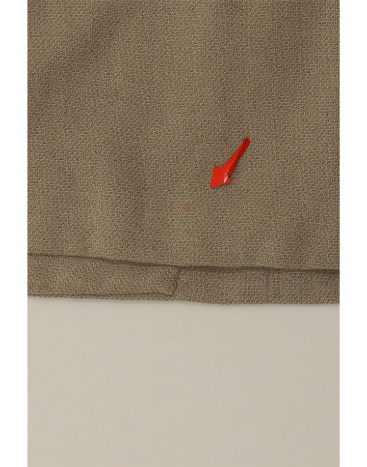 Vintage Damen Blazerjacke mit 3 Knöpfen und 3/4-Ärmeln, UK 12, Mittelbeige