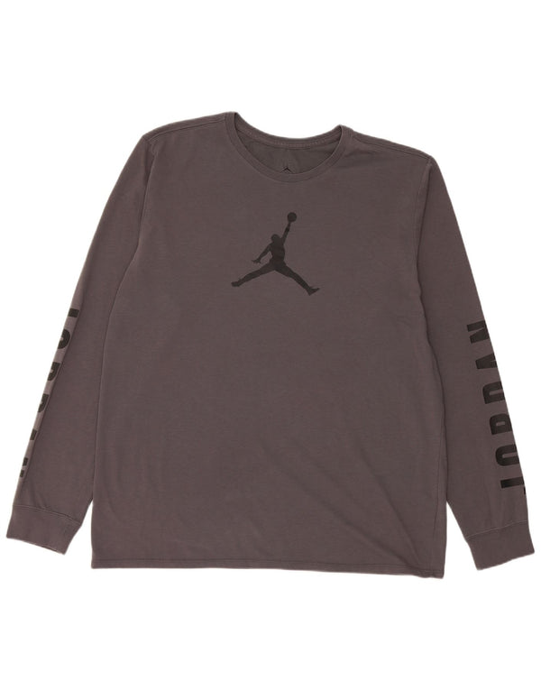 Jordan Herren Dri Fit Graphic Top Langarm XL Grau Baumwolle
