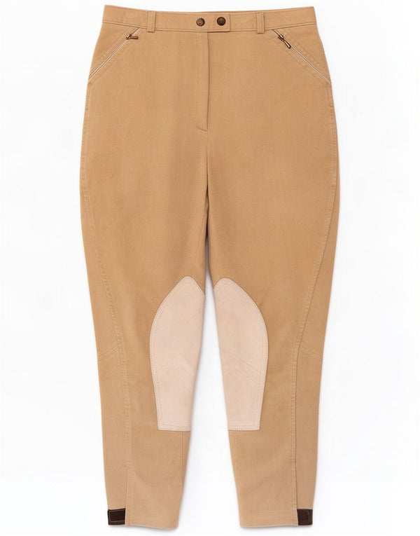 Vintage Damen konische Reithose W28 L26 Beige Farbblock
