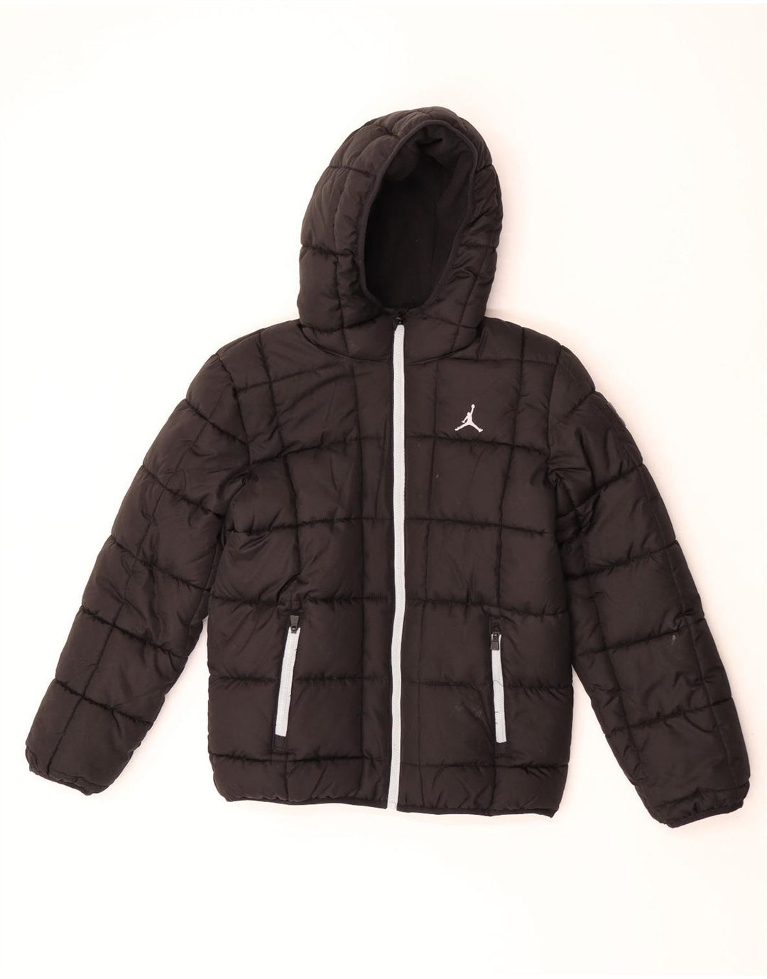 Jordan Jungen gepolsterte Jacke mit Kapuze, 13–14 Jahre, XL, schwarzes Polyester
