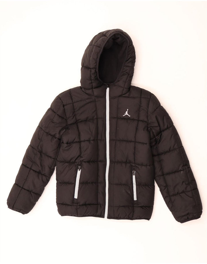 Jordan Jungen gepolsterte Jacke mit Kapuze, 13–14 Jahre, XL, schwarzes Polyester