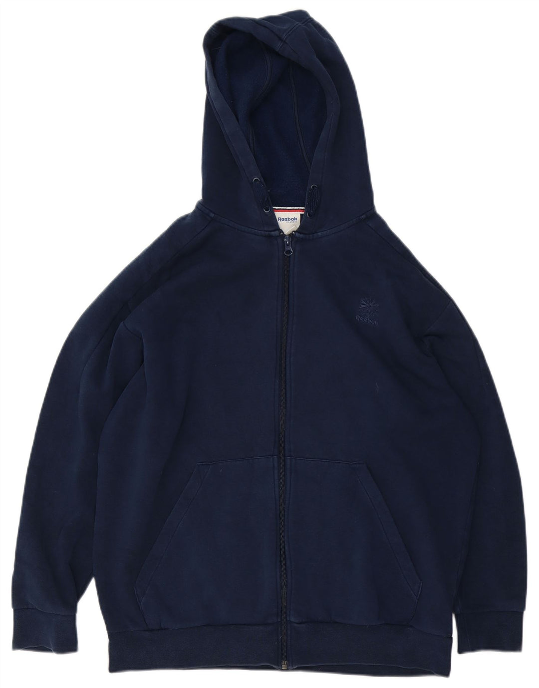 Reebok Herren-Kapuzenpullover mit Reißverschluss, groß, marineblau, Baumwolle