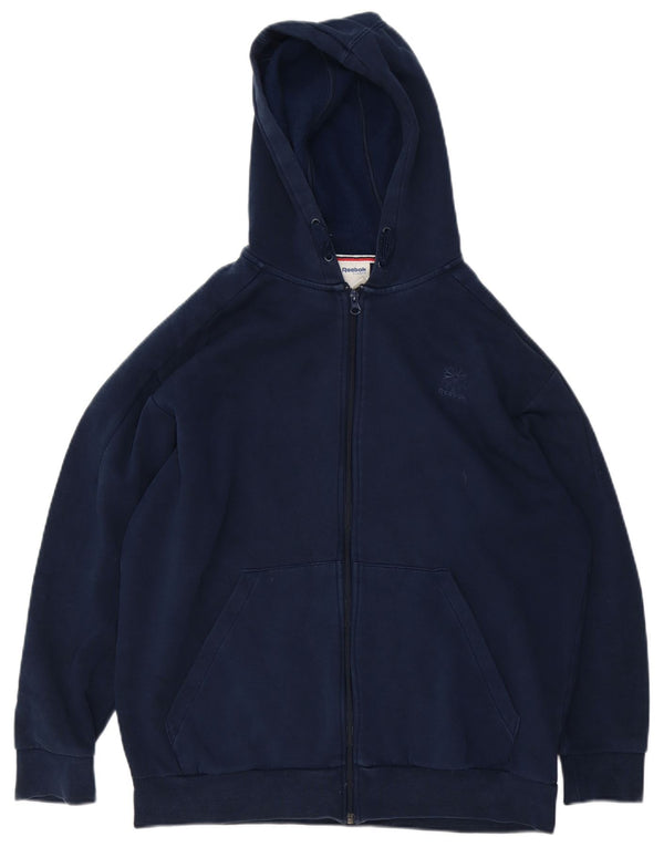 Reebok Herren-Kapuzenpullover mit Reißverschluss, groß, marineblau, Baumwolle