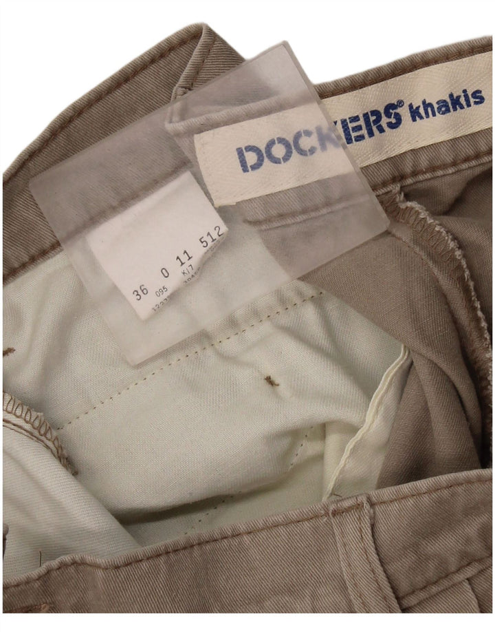 DOCKERS Herren Khakis Pegged Chino Shorts W36 Large Beige Baumwolle