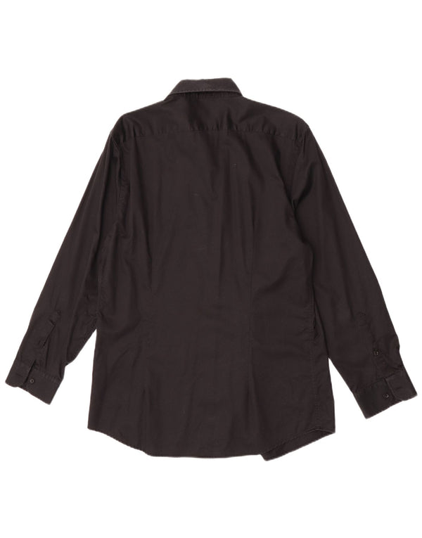 Reiss Damen Slim Fit Hemd XL Schwarz Baumwolle